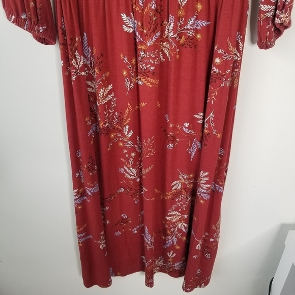 NWT Rachel Pally Lynwood Midi Dress Burgundy Garland Print Size M Stretchy - Picture 4 of 16